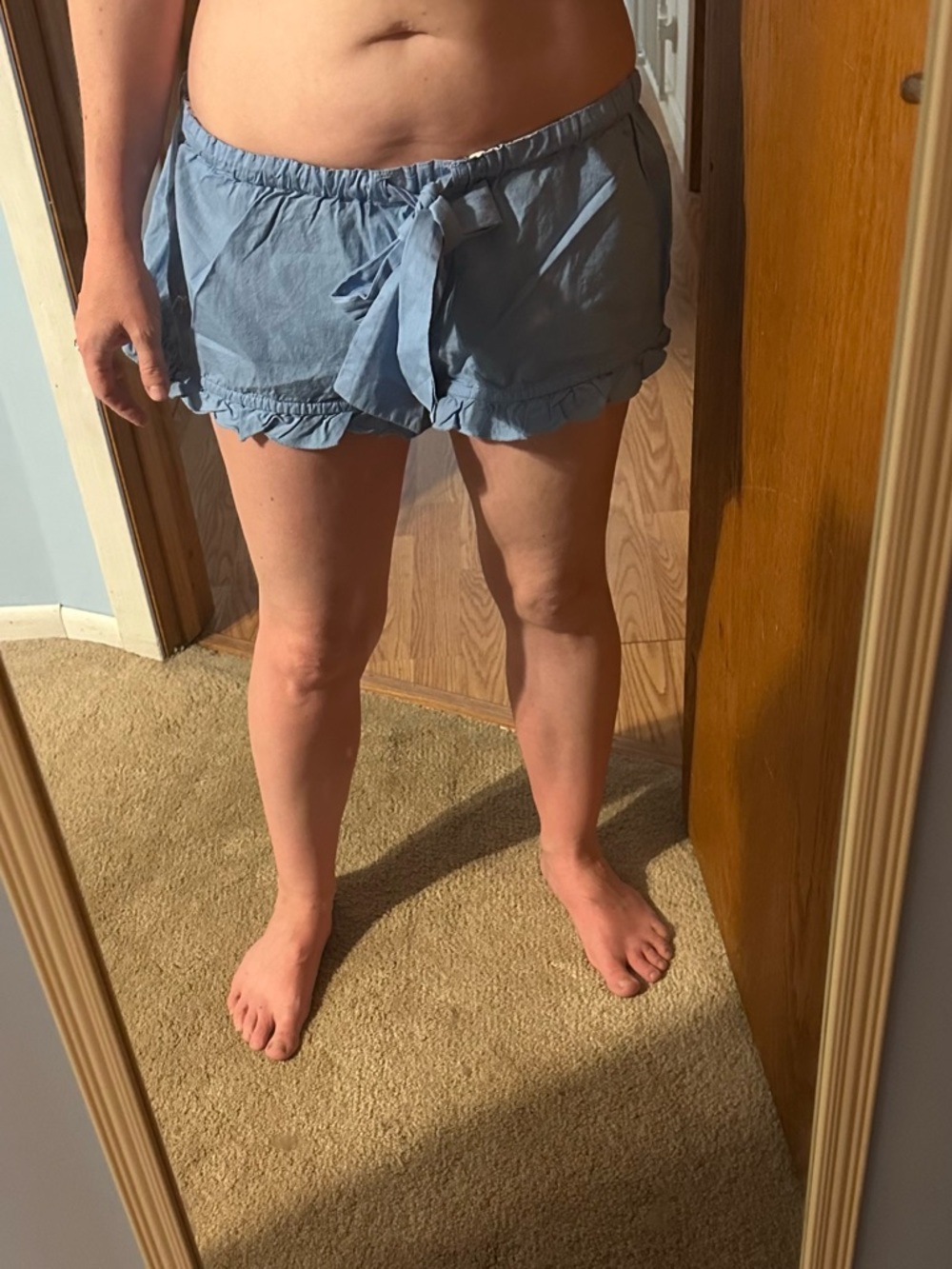 VS Pink Vintage Blue Ruffled 1986 Rhinestone Shorts S - Picture 6 of 6